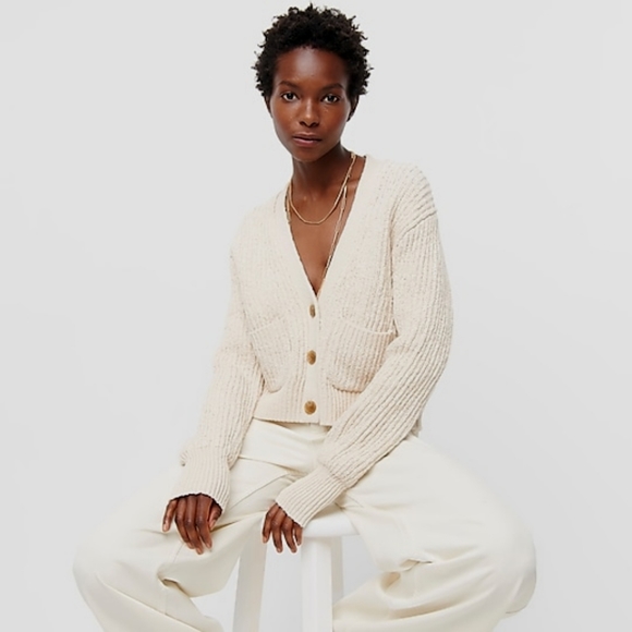 J. Crew Sweaters - J. Crew Cream Chunky Knit Button-Front Cardigan